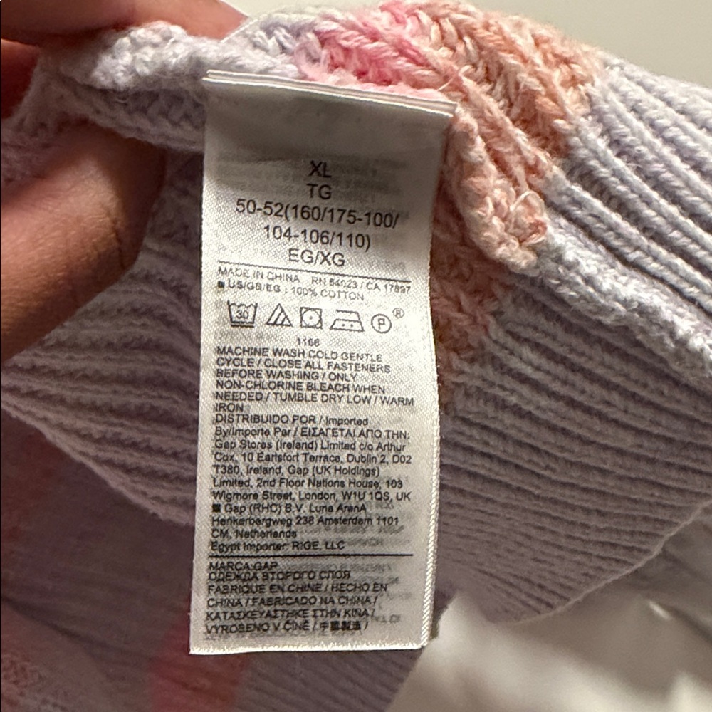 GAP Pastel Striped Button-Front Cardigan in Pink, Peach & Lavender - Picture 3 of 5